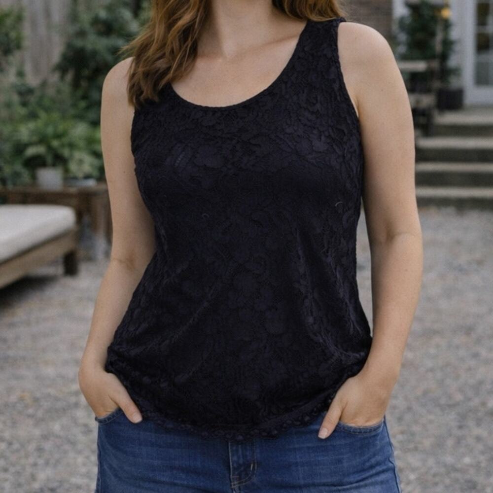 Chico's Black Lace Tank Top 2